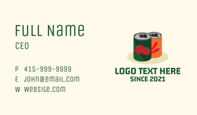 Vegetable Canned Goods Business Card Image Preview