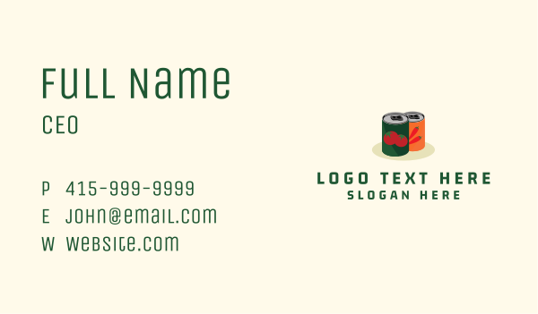 Vegetable Canned Goods Business Card Design Image Preview