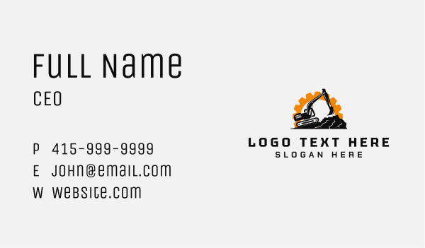 Mountain Cog Excavator  Business Card Design Image Preview