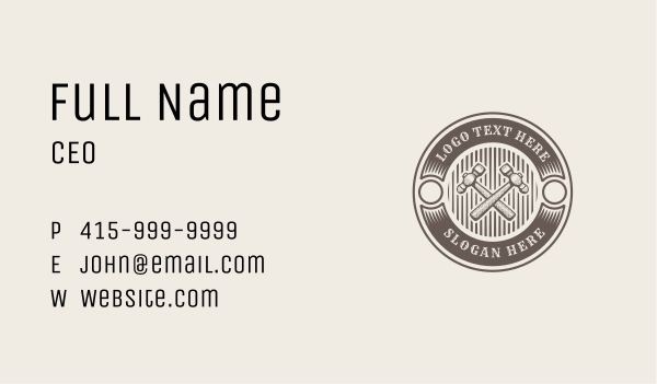 Hipster Construction Hammer Business Card Design Image Preview