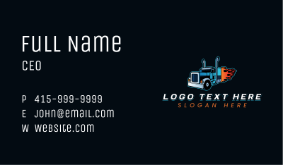 Logistics Flaming Truck Business Card Image Preview