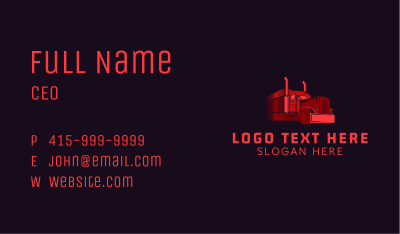 Highway Courier Truck Business Card