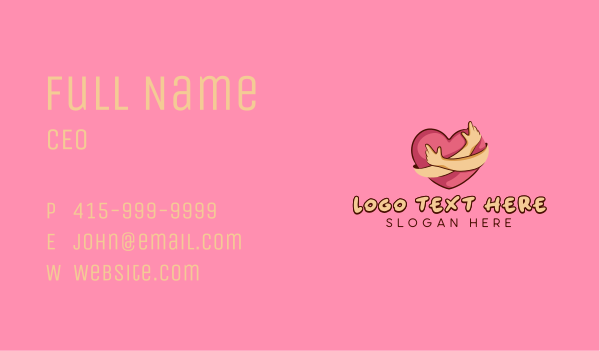 Hand Charity Heart Business Card Design Image Preview