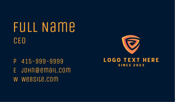 Cyber Security Shield Business Card Design Image Preview