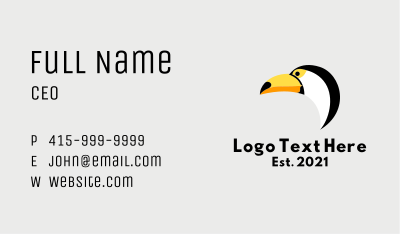 Modern Toucan Bird Business Card