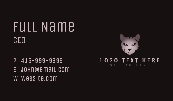 Feline Cat Animal Business Card Design Image Preview