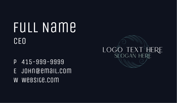 Blue Floral Hotel Wordmark Business Card Design Image Preview