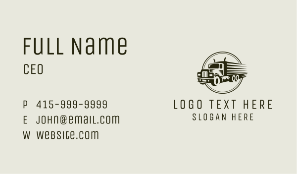 Truck Logistics Travel Business Card Design Image Preview