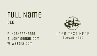 Truck Logistics Travel Business Card Image Preview