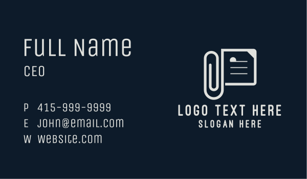 Office Paper Clip  Business Card Design Image Preview
