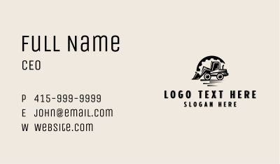 Backhoe Construction Contractor Business Card Image Preview