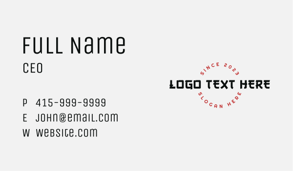 Japanese Style Wordmark Business Card Design Image Preview