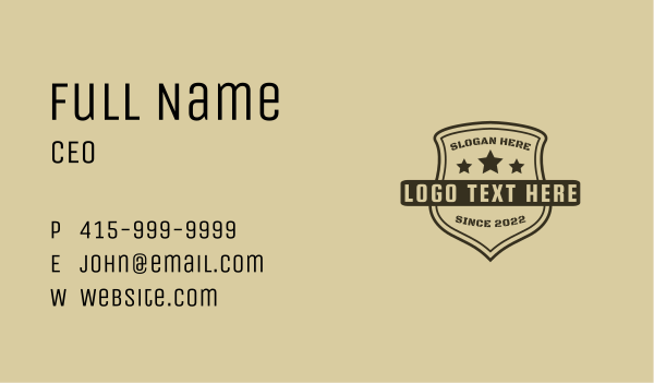 Shield Star Badge  Business Card Design Image Preview