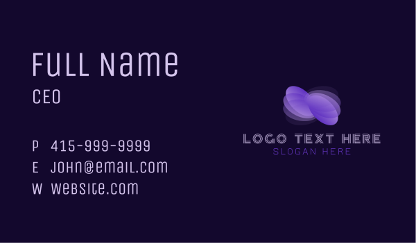 Purple Abstract Butterfly  Business Card Design Image Preview