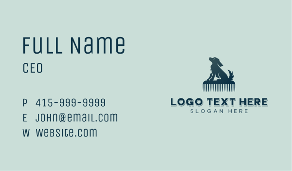 Dog Grooming Comb Business Card Design Image Preview