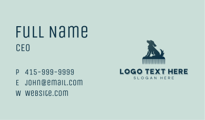 Dog Grooming Comb Business Card Image Preview