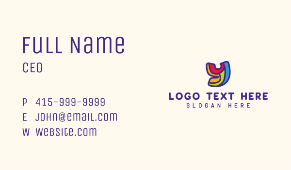 Colorful Letter Y Business Card Design Image Preview