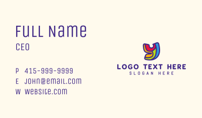 Colorful Letter Y Business Card Image Preview