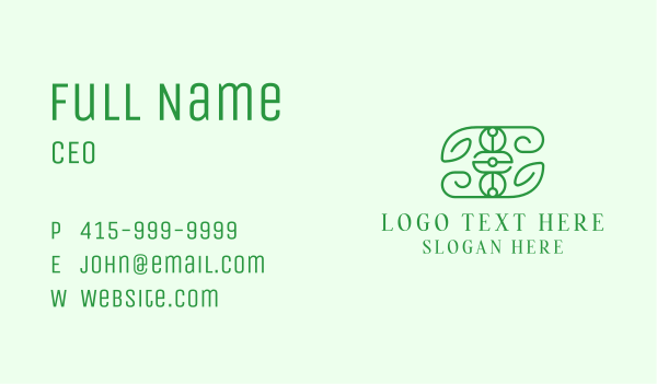 Leaves Emblem Outline Business Card Design Image Preview