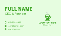 Green Tea Cup Business Card Image Preview