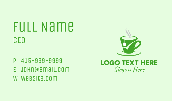 Green Tea Cup Business Card Design Image Preview