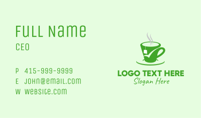 Green Tea Cup Business Card Image Preview