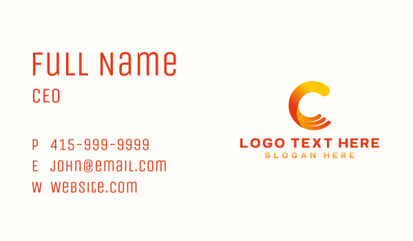 Generic Wave Letter C Business Card Design Image Preview