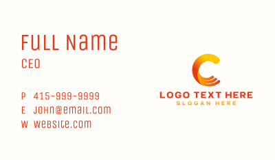Generic Wave Letter C Business Card Image Preview