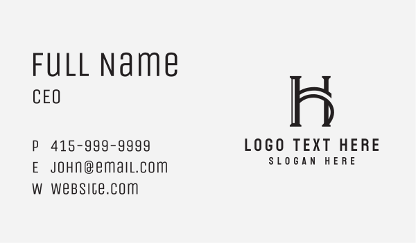 Classic Elegant Letter H Business Card Design Image Preview