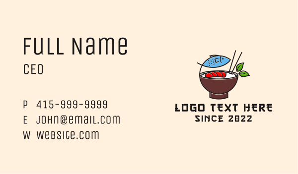 Fish Rice Bowl Food Business Card Design Image Preview