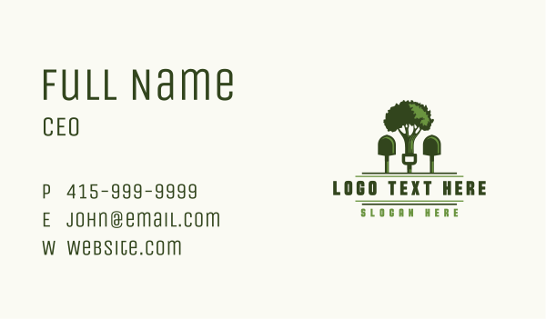 Shovel Tree Landscaping Business Card Design Image Preview