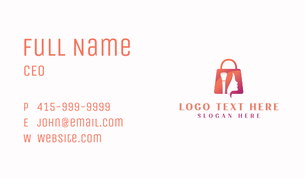 Feminine Cosmetics Boutique Bag Business Card Design Image Preview