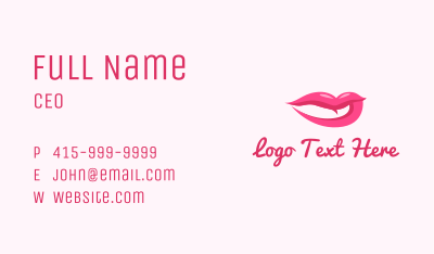 Sexy Pink Lips Business Card