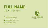 Green Leaf Letter B Business Card Image Preview