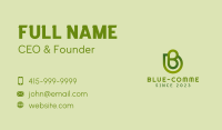 Green Leaf Letter B Business Card Image Preview