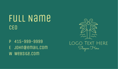 Simple Butterfly Palm Tree Business Card Image Preview
