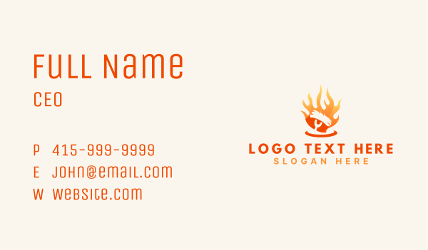 Flame Grill Barbecue Business Card Design Image Preview