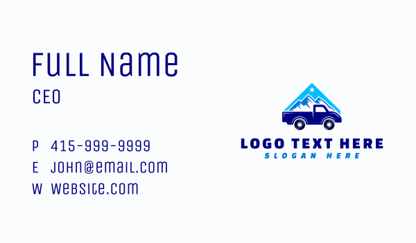 Mountain Pickup Truck Business Card Design Image Preview