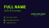 Disco Bar Neon Wordmark Business Card Preview