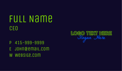 Disco Bar Neon Wordmark Business Card Image Preview