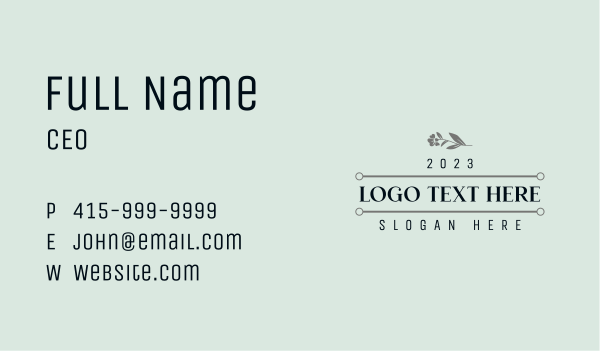 Elegant Floral Business Business Card Design Image Preview