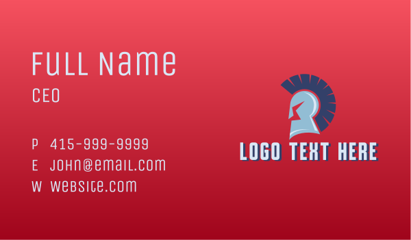 Spartan Gaming Warrior Business Card Design Image Preview