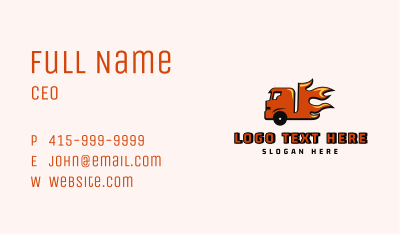 Fire Freight Truck Business Card Image Preview