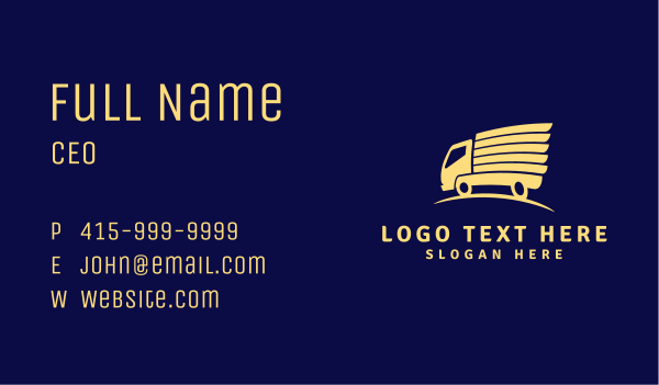 Yellow Delivery Truck Business Card Design Image Preview