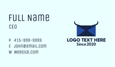 Blue Horns Mail Business Card Image Preview