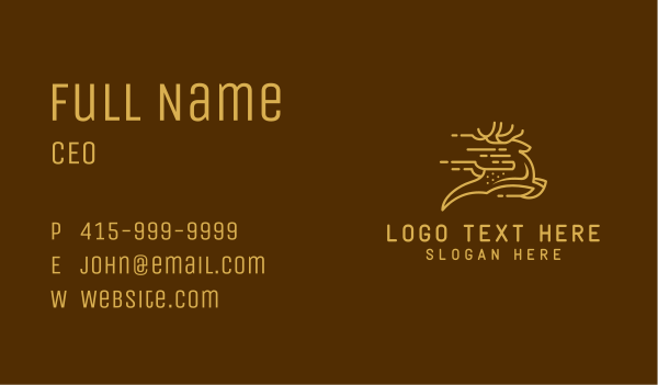 Golden Fast Deer Business Card Design Image Preview