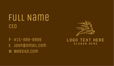 Golden Fast Deer Business Card Image Preview