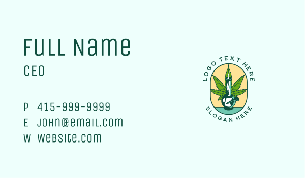 Marijuana Leaf Bong  Business Card Design Image Preview