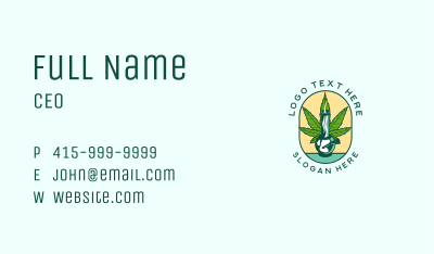 Marijuana Leaf Bong  Business Card Image Preview