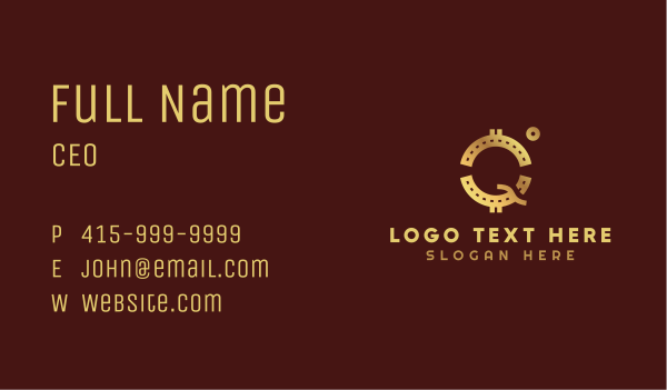 Golden Crypto Letter Q Business Card Design Image Preview